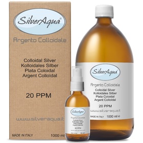 Argento Colloidale SilverAqua 20 PPM 1000 ml. L'UNICO con frequenza a 432 HZ **OMAGGIO flacone da 50 ml con spray ** (MADE IN ITALY)	 SPEDIZIONE GRATUITA